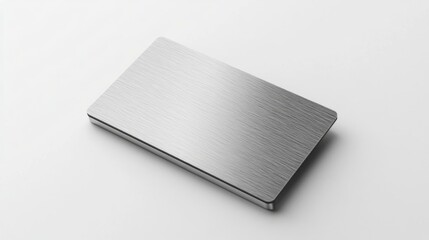Brushed metal case on white background, product presentation