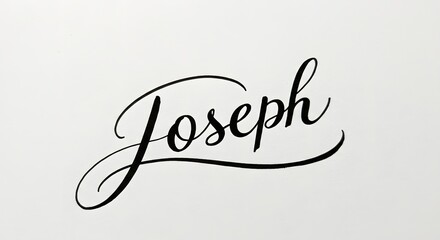 Elegant Joseph Name Script Design on White Background for Personalization