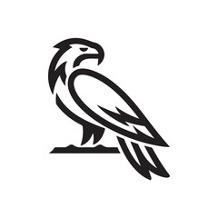 a black and white logo of a bird