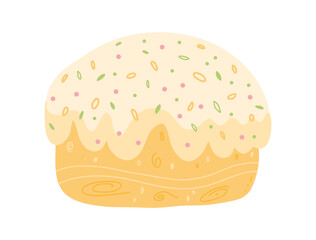 Vector cute Easter cakes for poster, websites, card, scrapbooking, stickers isolated on white background