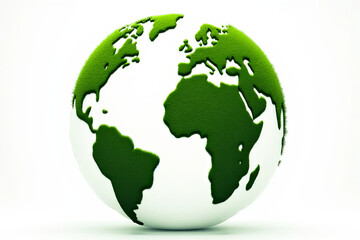 Green globe representing environmental awareness and sustainability