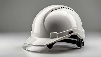 White helmet isolated on a black background, representing safety and protection