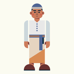 Vector male Muslim character flat design