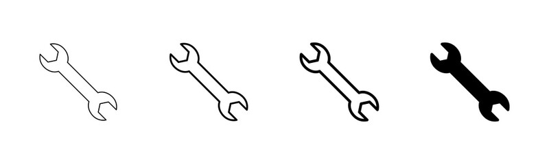 wrench icon vector isolated on white background. Wrench vector icon. Spanner symbol