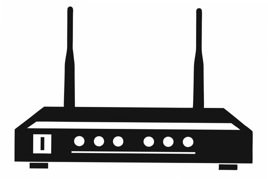 black router with antennas clip art preview