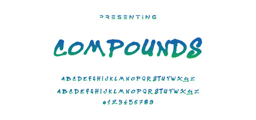 Marker Graffiti Font, handwritten Typography vector illustration.