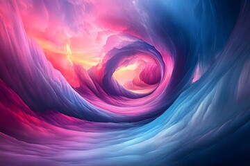 Swirling abstract neon patterns in a digital universe
