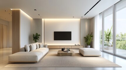 Fototapeta premium Modern Living Room with Minimalist Design