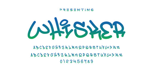 Marker Graffiti Font, handwritten Typography vector illustration.