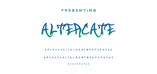 Marker Graffiti Font, handwritten Typography vector illustration.