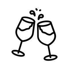 Vector black line icon for Celebrate