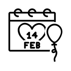 Obraz premium Vector black line icon for Valentines day