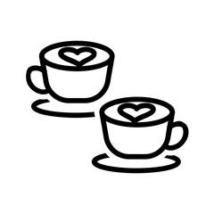 Vector black line icon for Coffee date