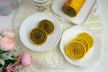 Lapis Legit Gulung is Indonesian Traditional Thousand Layered Cake Roll.