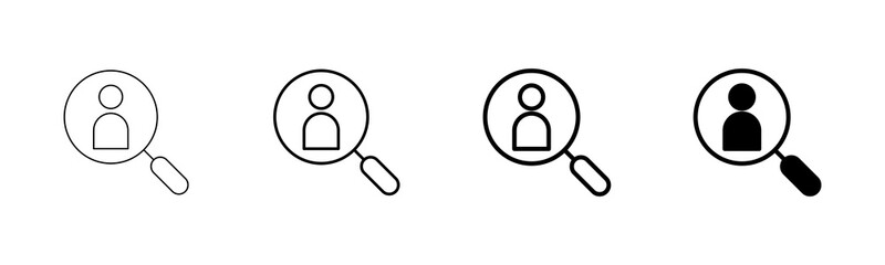 Hiring icon vector isolated on white background. Human resources concept. Recruitment. Search job vacancy icon. Hire. Find people icon