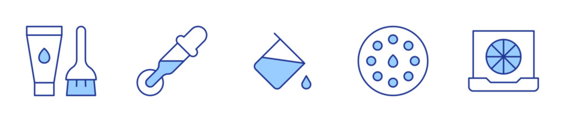 art, fill, color, hair dye, pantone. Color Icon vector illustration. Line Duotone style. Editable stroke