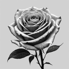A minimalist line-art sketch of a rose with elegant curves on a white backdrop.