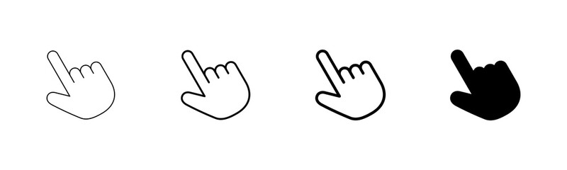 Hand cursor icon vector isolated on white background. Hand click icon. Finger pointer vector