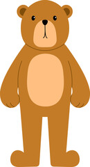 cute teddy bear cartoon character standing illustration