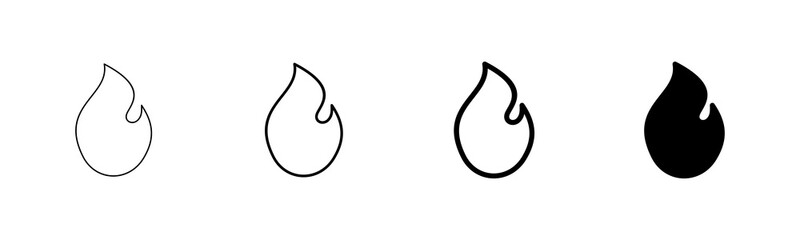 Fire icon vector isolated on white background. Fire flame icon template. Fire flames symbol vector