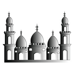 Bright Islamic Art Mosque Illustration 