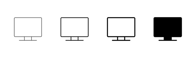 Computer icon vector isolated on white background. PC Icon vector. Computer monitor icon. Flat PC symbol