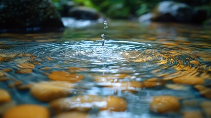 Clear water flowing ,beautiful scene 