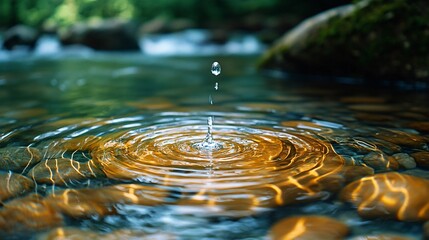 Clear water flowing ,beautiful scene 