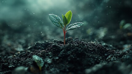 Tim elapse sprouting of sprouts from the ground 