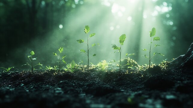 Tim elapse sprouting of sprouts from the ground 