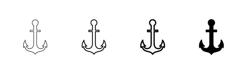 Anchor icon vector isolated on white background.Anchor symbol logo. Anchor marine icon.