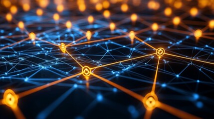 Obraz premium A futuristic digital network background