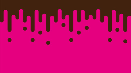 Geometric pattern with chocolate dripping (pink and brown)
