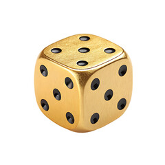 Beautiful  golden  Ludo dice isolated on white background. high quality golden Ludo dice on white 