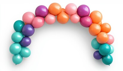 A vibrant balloon arch featuring a cheerful mix of colors, perfect for celebrations like birthdays or events.