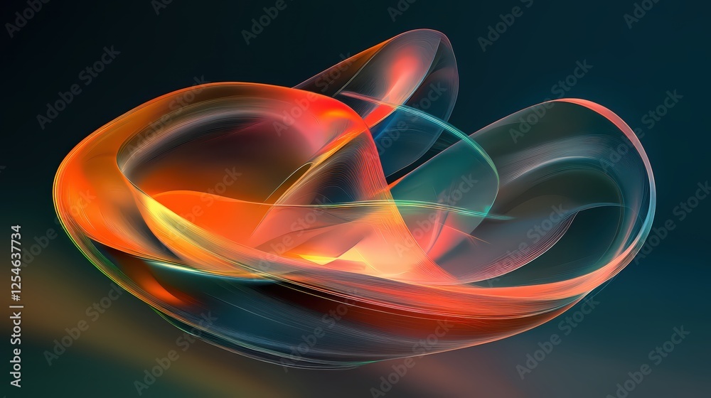 Poster abstract luminous flow with vibrant colors creating a dynamic and modern artistic design