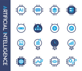 AI Generation Artificial Intelligence Icon Set