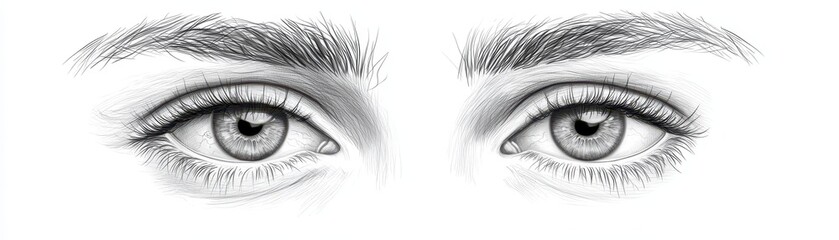 Obraz premium Captivating gaze, a detailed drawing of expressive eyes