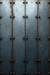 Fototapeta premium Rustic Steel Panel Texture Dark Grey Metal Sheets with Aged Surface and Black Rivets