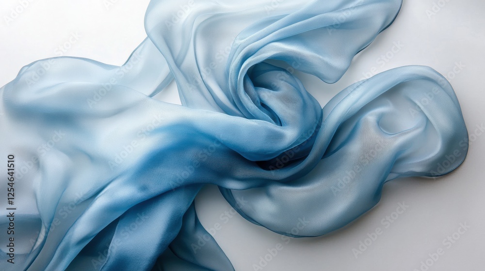 Fototapete Elegant flowing silk fabrics in soft lighting on a neutral background with blank space for text and artistic display. Generative AI