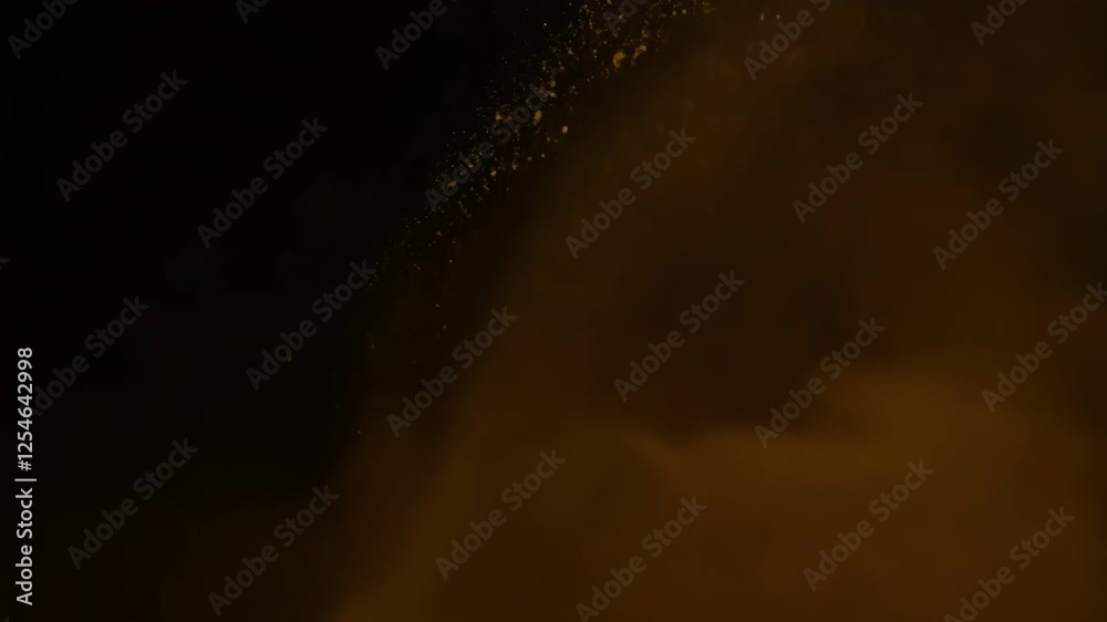 Poster Abstract dynamic cloud of dust particles dispersing against black background in explosion
