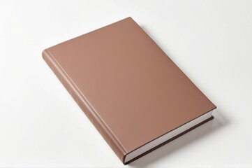 Closed book mockup with blank cover on white background, customizable design for branding or publishing