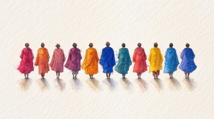 Obraz premium Twelve Disciples: Biblical Christian Religious Watercolor Illustration