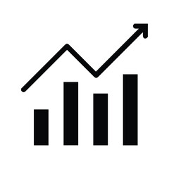 Bar Chart Icon. Rising Chart. Growth Charts For Business And Finance.