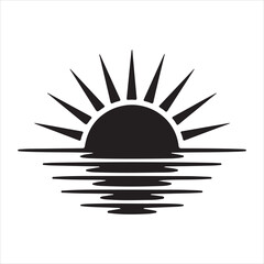 Sunset icon isolated on white background