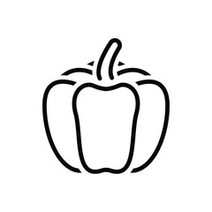 Black line icon for bell pepper