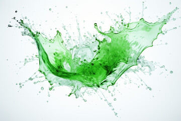 Obraz premium A bright green splash or burst on a white background.