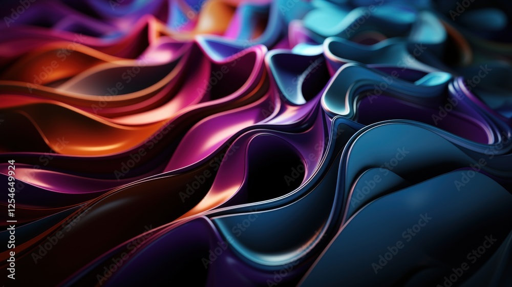 Poster abstract 3d background design with colorful waves and fluid textures for artistic and creative proje