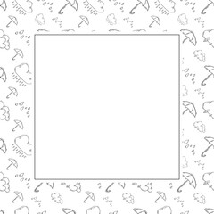 weather frame. doodle weather square frame. hand drawn weather frame background. weather background