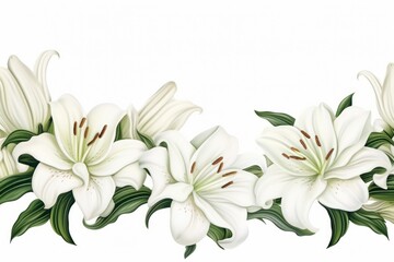 Fototapeta premium Lily flower plant white.